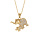 Collier en vermeil pendentif elphants pars d'oxydes blancs   - 38+4cm