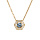 Collier en vermeil pendentif oxyde bleu ciel et contour oxydes blancs -  42+3cm