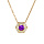 Collier en vermeil pendentif oxyde violet et contour oxydes blancs  - 42+3cm