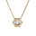 Collier en vermeil pendentif oxyde blanc et contour oxydes blancs   - 42+3cm