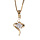 Collier en vermeil pendentif serpentin pierre ronde blanche - 42+3cm