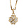 Collier en vermeil pendentif trfle forme quatre coeurs en pierres blanches - 42+3cm