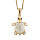 Collier en argent rhodié pendentif tortue pierres blanches  - 42+3cm
