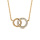 Collier en vermeil deux  cercles entremels pierres blanches  - 40+2cm