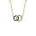 Collier en vermeil deux cercles entremels pierres blanches et noires -  40+2cm