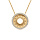 Collier en vermeil pendentif disque motif soleil vid entourage d' oxydes blancs  - 42+3cm