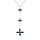 Collier en vermeil pendentif trois fleurs verre bleu fonc  - 40+4cm