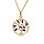 Collier en vermeil pendentif cercle arbre de vie oxydes bleu  - 40+4cm