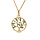 Collier en vermeil pendentif cercle arbre de vie oxydes vert  - 40+4cm