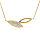 Collier en vermeil feuille toi et moi une vide et l'autre pave d'oxydes blancs  - 40+4cm