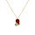 Collier en vermeil pendentif coeur avec oxydes blancs et agate rouge  - 39+4cm
