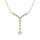 Collier en vermeil forme Y avec oxydes blancs sertis - 42+3cm