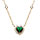 Collier en vermeil coeur d'oxyde vert et contour d'oxydes blancs sertis - 42+3cm