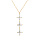 Collier en vermeil trois  fleurs d'oxydes blancs -  42+3cm