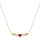 Collier en vermeil chane avec motif infini Rubis vritable et Topazes blanches 42+3cm