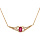 Collier en vermeil chaîne avec pendentif végétal avec Topazes blanches et Rubis véritable 42+3cm