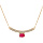 Collier en vermeil chane avec pendentif courbe de Topazes blanches et Rubis vritable 42+3cm