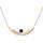 Collier en vermeil chane avec pendentif Saphir vritable et rail de Topazes blanches serties 42+3cm