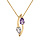Collier en vermeil pendentif deux pierres amthyste vritable et topaze blanc  - 42+3cm