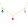 Collier en vermeil sept  pampilles d'oxydes multicouleurs sertis  - 42+2cm