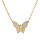 Collier en vermeil papillon oxydes blancs sertis - 43cm regla 41 et 39cm