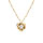 Collier en vermeil fleur rose 8.2mm c oeur oxydes blancs sertis - 42+3cm