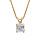 Collier en vermeil pendentif carre pierre blanche  - 42+3cm