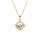 Collier en vermeil pendentif carr oxyde blanc sertis et contour dentel - 39+4cm