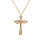 Collier en vermeil pendentif croix avec infini ornes d'oxydes blancs sertis - 42+2cm