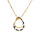 Collier en vermeil pendentif goutte orne d'oxydes bleus et blancs sertis - 40+2+2cm