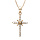 Collier en vermeil pendentif croix fine pierres blanches  - 45cm