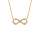 Collier en vermeil forme huit (infini) avec pierres blanches  -  44cm rglable
