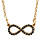 Collier en vermeil forme huit (infini) petit modle avec pierres noires   - 42+3cm