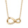 Collier en vermeil forme huit stylis (infini) avec pierres blanches   - 42+3cm