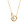 Collier en vermeil chane avec 2 anneaux et oxydes blancs sertis 40+4cm
