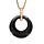Collier en vermeil pendentif cercle cramique noire barrette d'oxydes blancscsertis  - 42+3cm