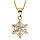 Collier en vermeil pendentif flocon de neige plein - 42+3cm