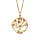 Collier en vermeil pendentif rond arbre de vie pierres multi couleurs - 42+3cm