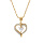 Collier en vermeil pendentif coeur avec contour d'oxydes blancs et oyde blanc au centre  - 42+3cm