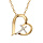 Collier en vermeil pendentif coeur et croix d'oxydes blancs   - 42+3cm