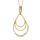 Collier en vermeil pendentif forme trois gouttes vides  - 40+4cm
