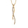 Collier en vermeil chane avec pendentif branches et oxydes blancs sertis 42+3cm