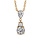 Collier en vermeil pendant trois oxydes blancs sertis  - 42+4cm