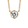 Collier en vermeil chane avec solitaire serti clos diamtre 5mm 40+4cm