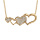 Collier en vermeil quatre coeurs dont deux  ajours et deux emplis d'oxydes blancs sertis  - 42+3cm