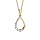 Collier en vermeil chane avec pendentif forme goutte oxydes blancs 42+3cm