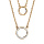 Collier en vermeil double chane 2 cercles dont 1 avec oxydes blancs sertis 42+3cm
