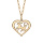 Collier en vermeil pendentif coeur ajour licorne -  40+5cm