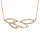 Collier en vermeil chane avec feuillage ajour et oxydes blancs sertis 40+4cm