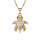 Collier en vermeil pendentif tortue avec oxydes blancs sertis - 36+4cm